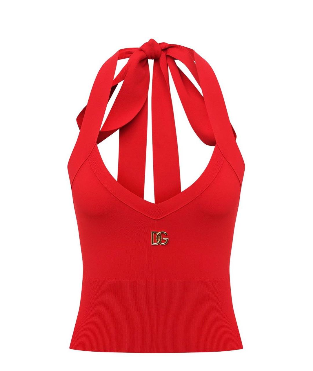 DOLCE&GABBANA Красная вискозная майка, фото 6