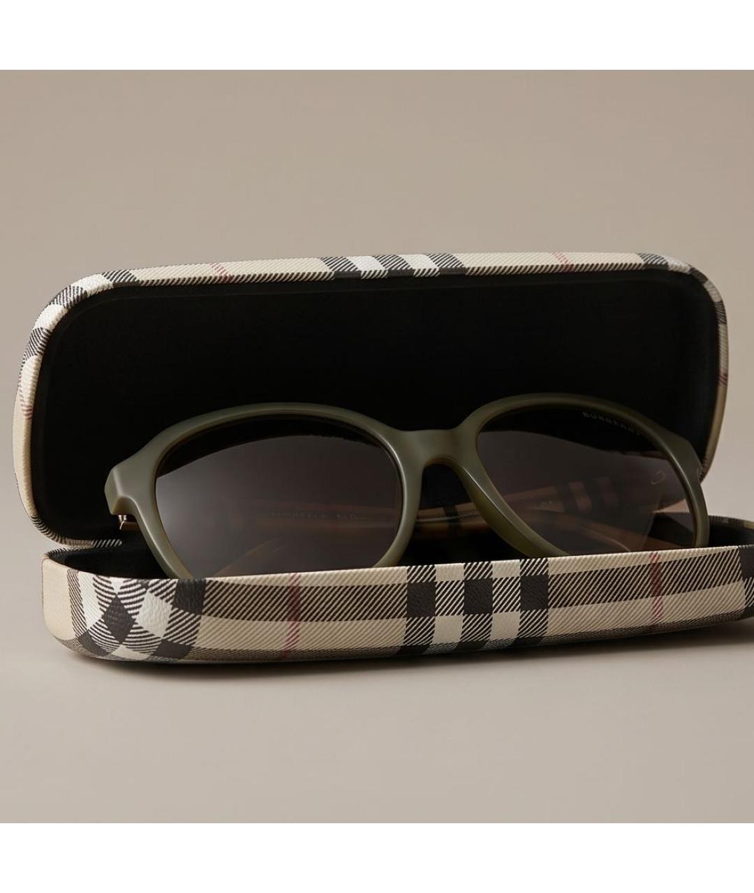 BURBERRY Горчичные пластиковые солнцезащитные очки, фото 3