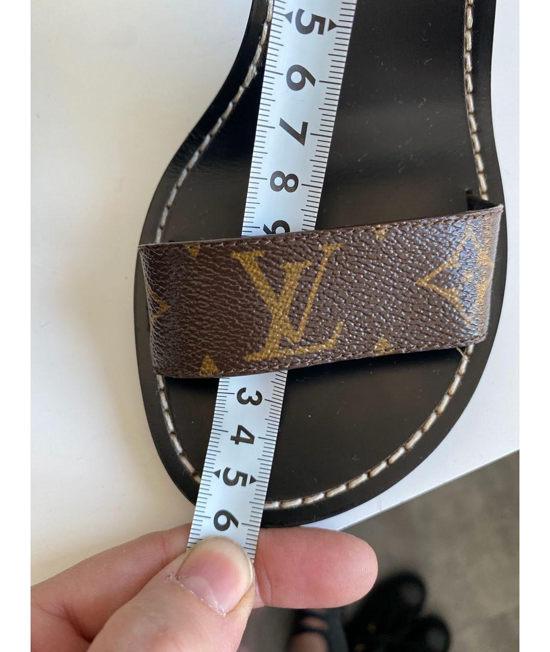 LOUIS VUITTON Черные кожаные босоножки, фото 4