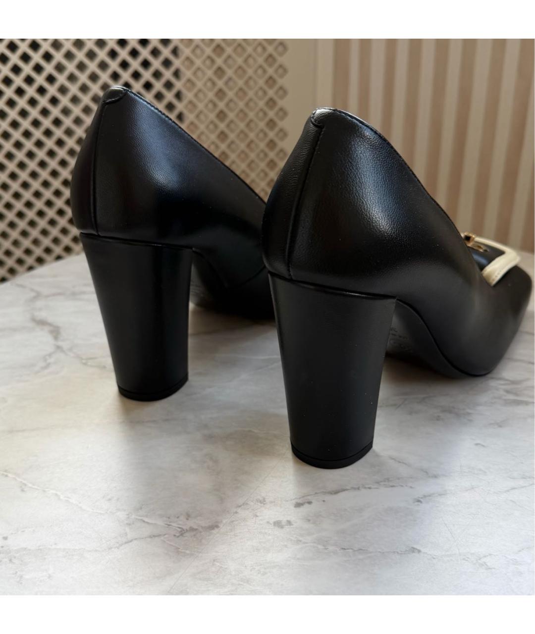CHANEL Черные кожаные туфли, фото 4
