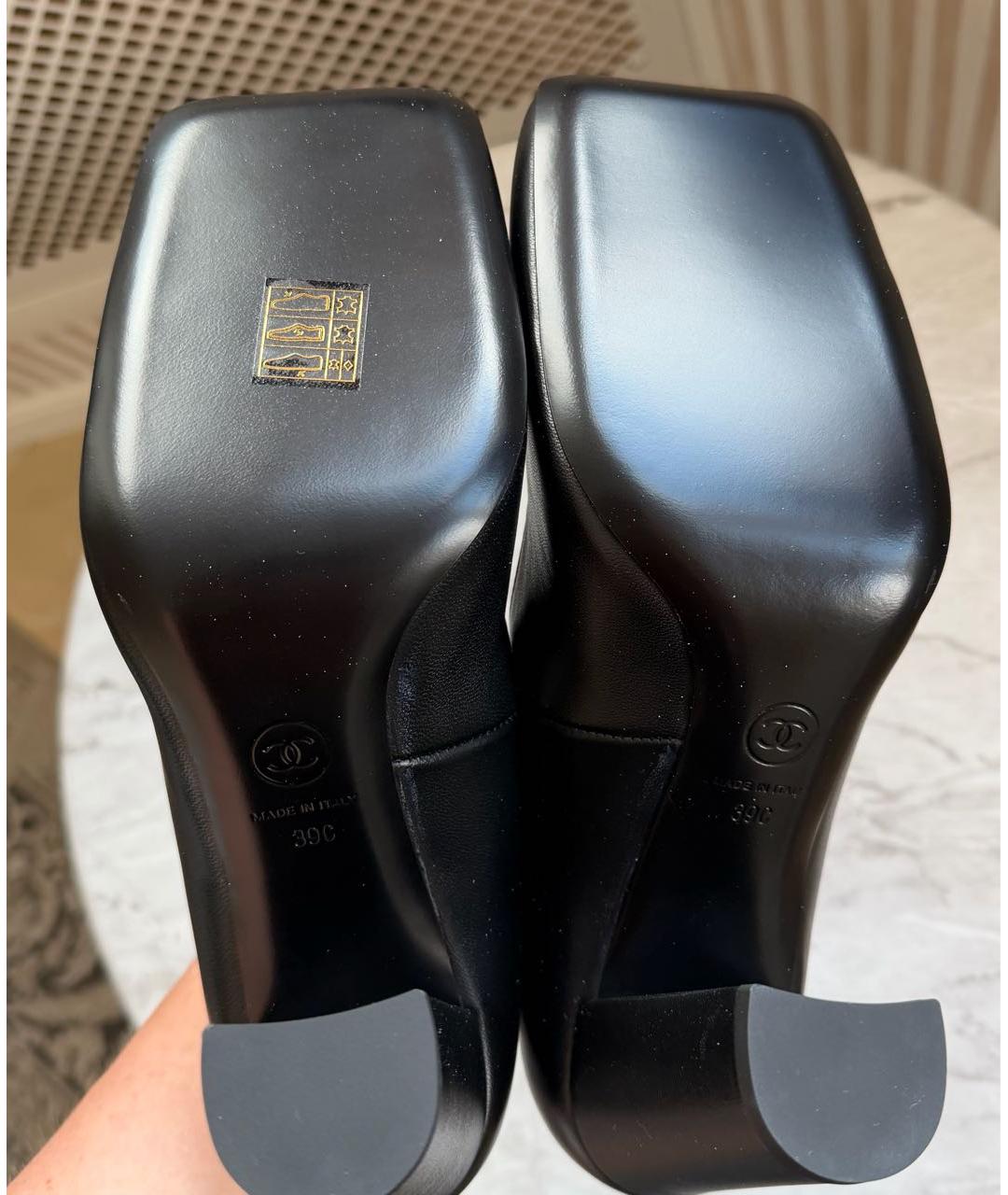 CHANEL Черные кожаные туфли, фото 5
