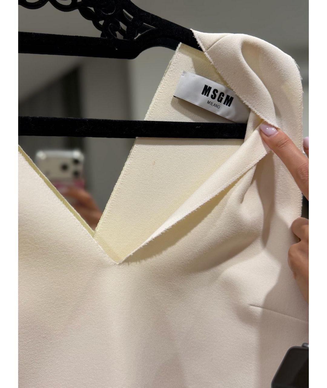MSGM Бежевое полиэстеровое повседневное платье, фото 3