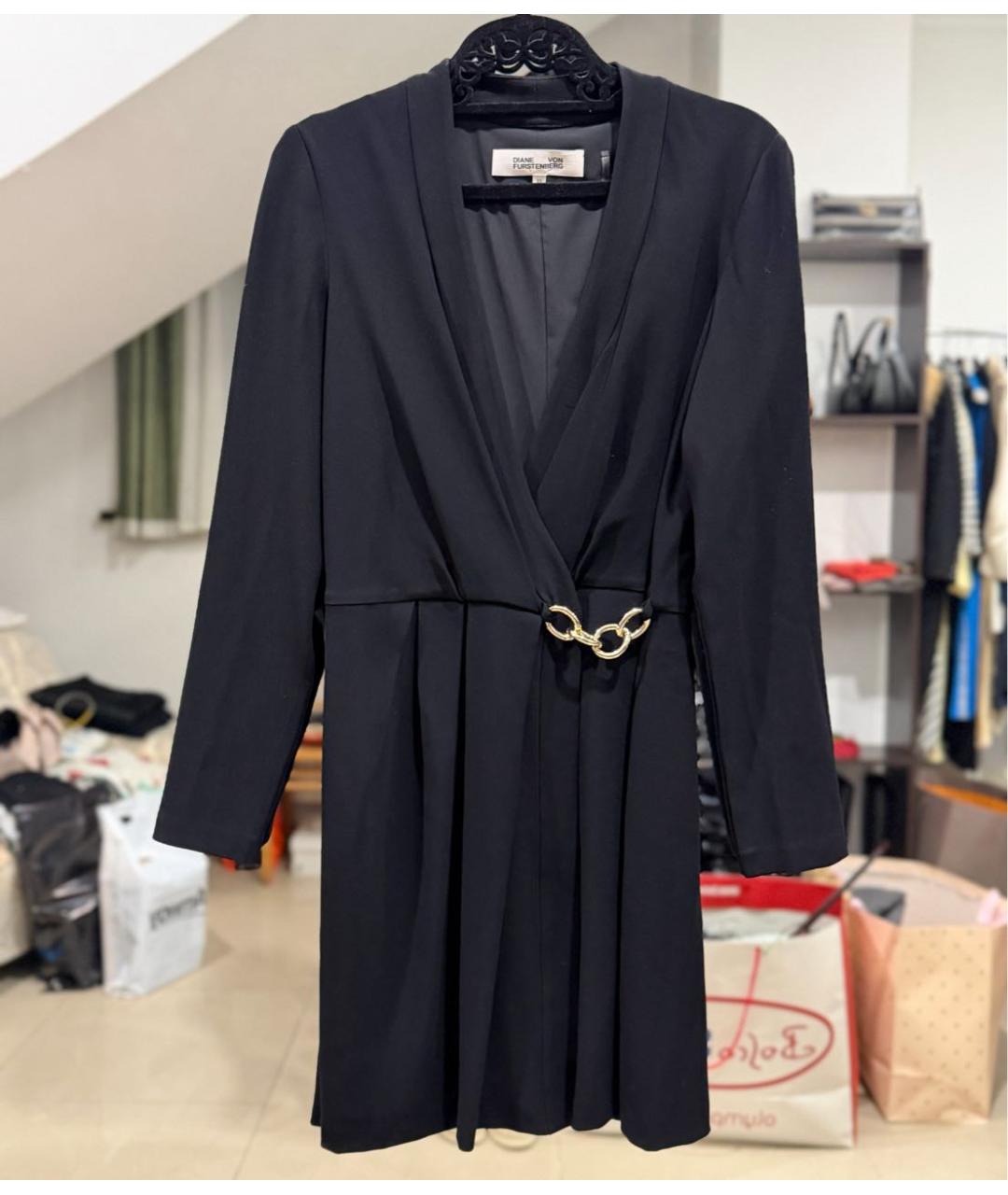 DIANE VON FURSTENBERG Черное повседневное платье, фото 9