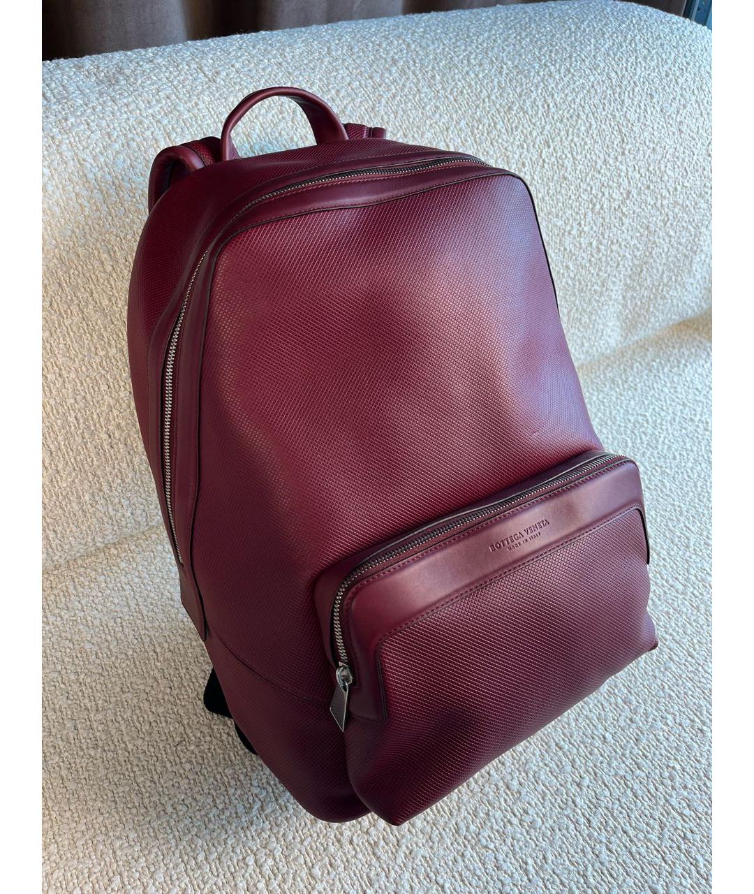 BOTTEGA VENETA Бордовый кожаный рюкзак, фото 2