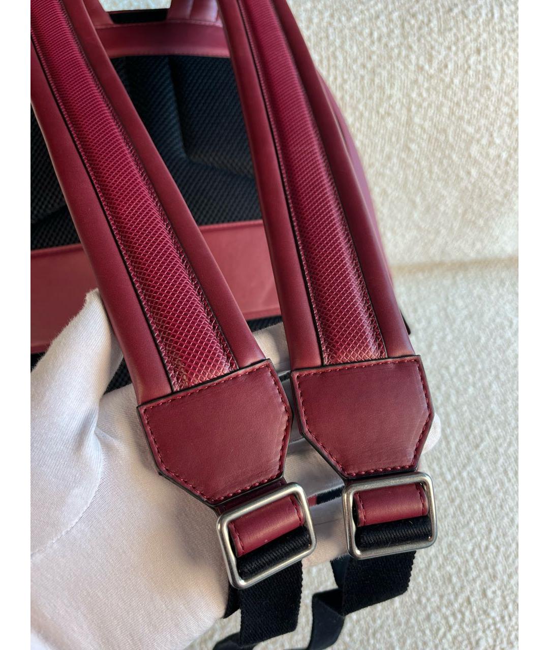 BOTTEGA VENETA Бордовый кожаный рюкзак, фото 8