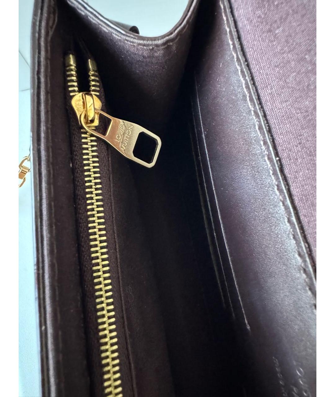 LOUIS VUITTON Бордовая сумка через плечо из лакированной кожи, фото 5
