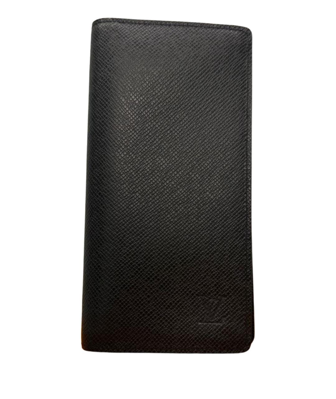 LOUIS VUITTON Черный кожаный кошелек, фото 1