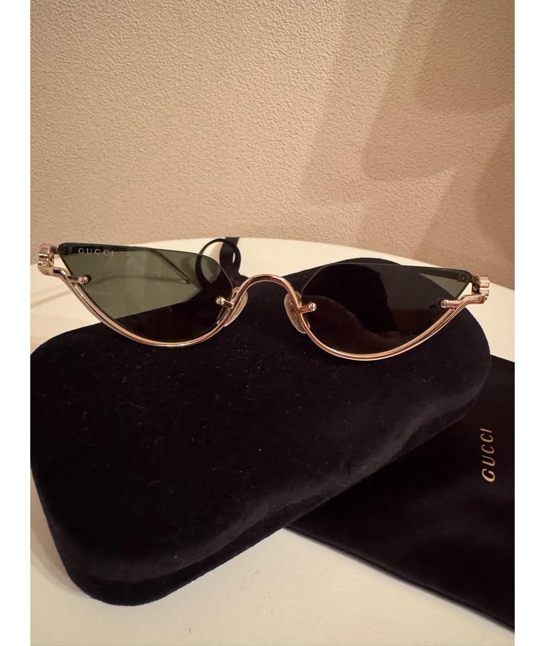 GUCCI Черные металлические солнцезащитные очки, фото 3