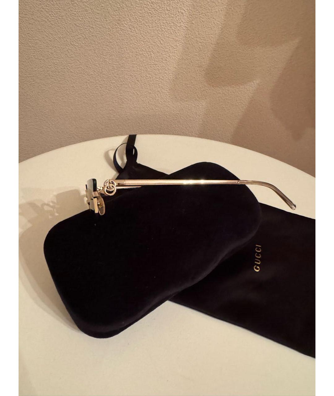 GUCCI Черные металлические солнцезащитные очки, фото 2
