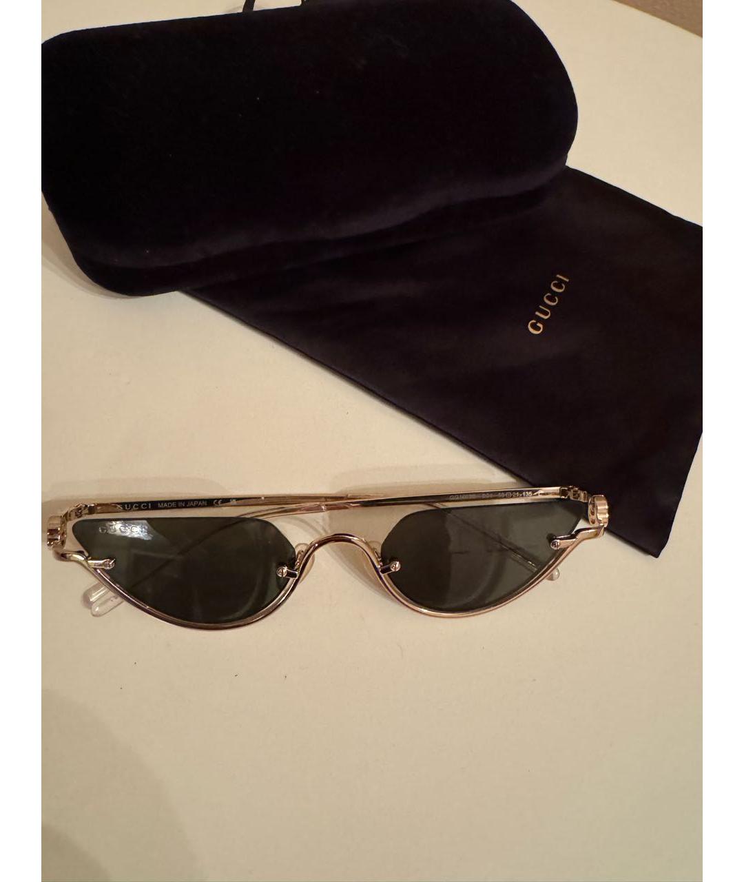 GUCCI Черные металлические солнцезащитные очки, фото 7