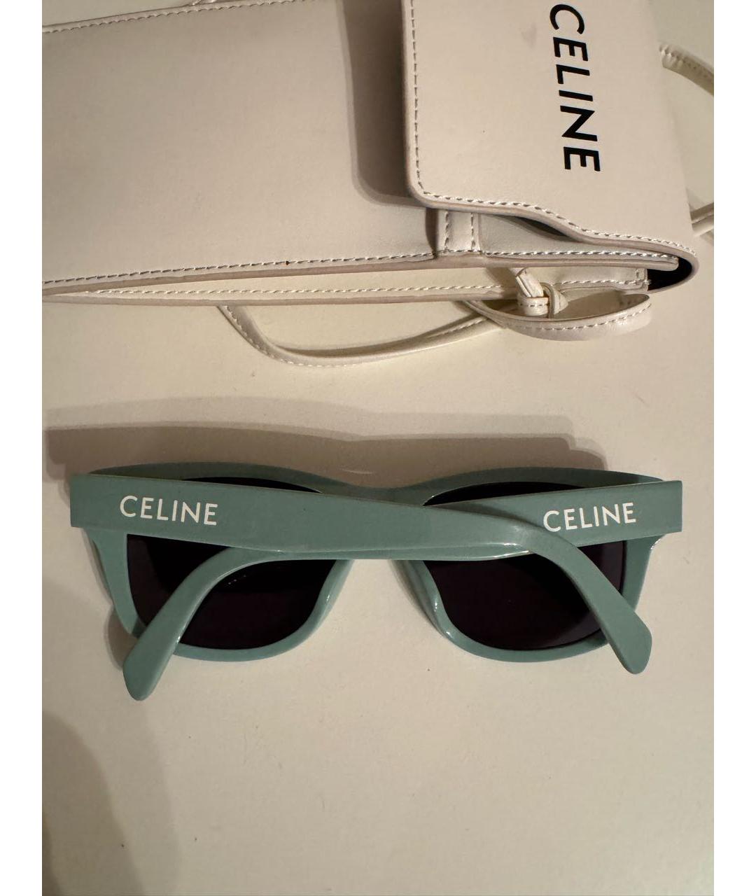 CELINE Зеленые пластиковые солнцезащитные очки, фото 3