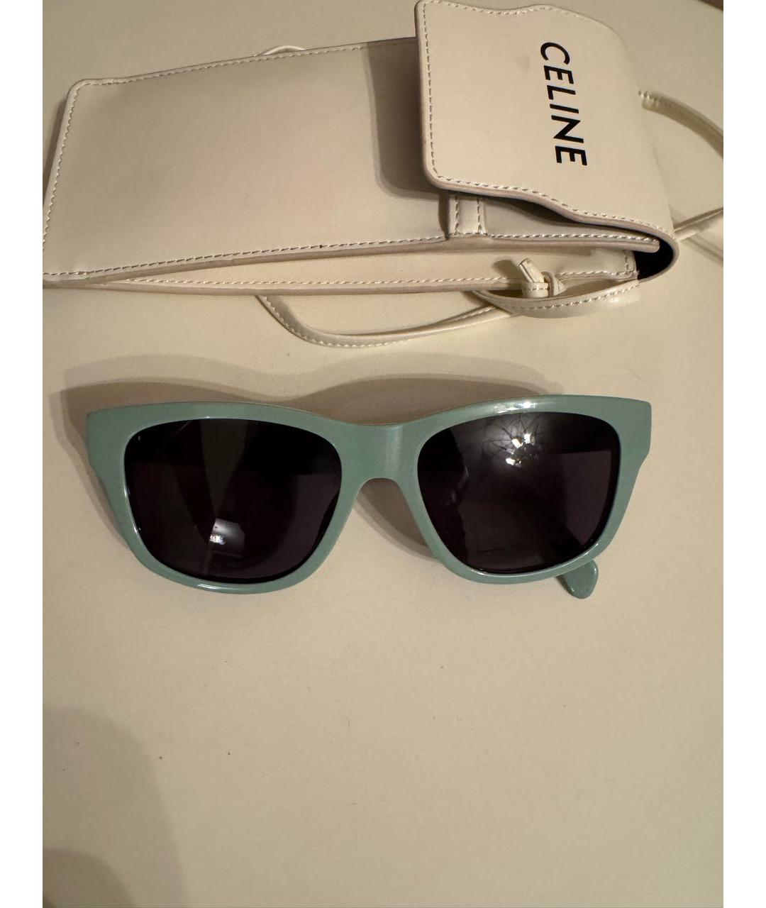 CELINE Зеленые пластиковые солнцезащитные очки, фото 5