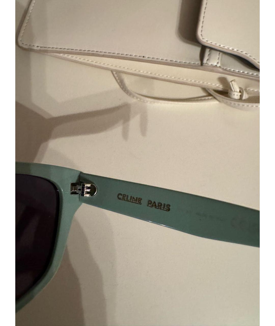 CELINE Зеленые пластиковые солнцезащитные очки, фото 4