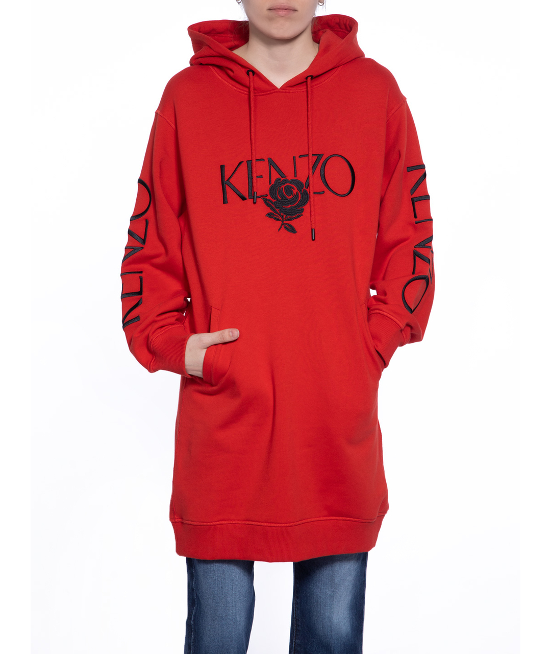 KENZO Красное хлопковое повседневное платье, фото 4