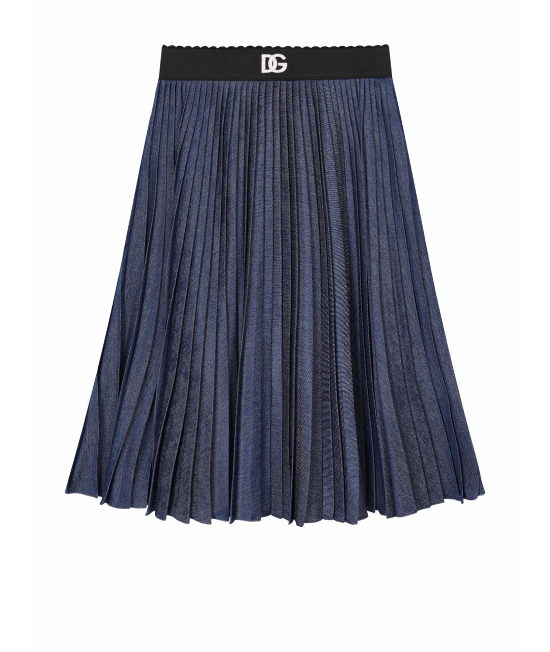 DOLCE&GABBANA Синяя вискозная юбка, фото 1