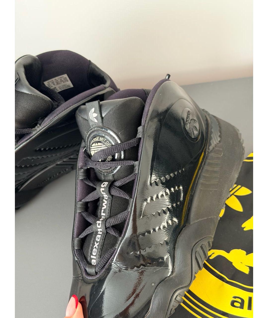 ALEXANDER WANG Черные кроссовки из лакированной кожи, фото 4