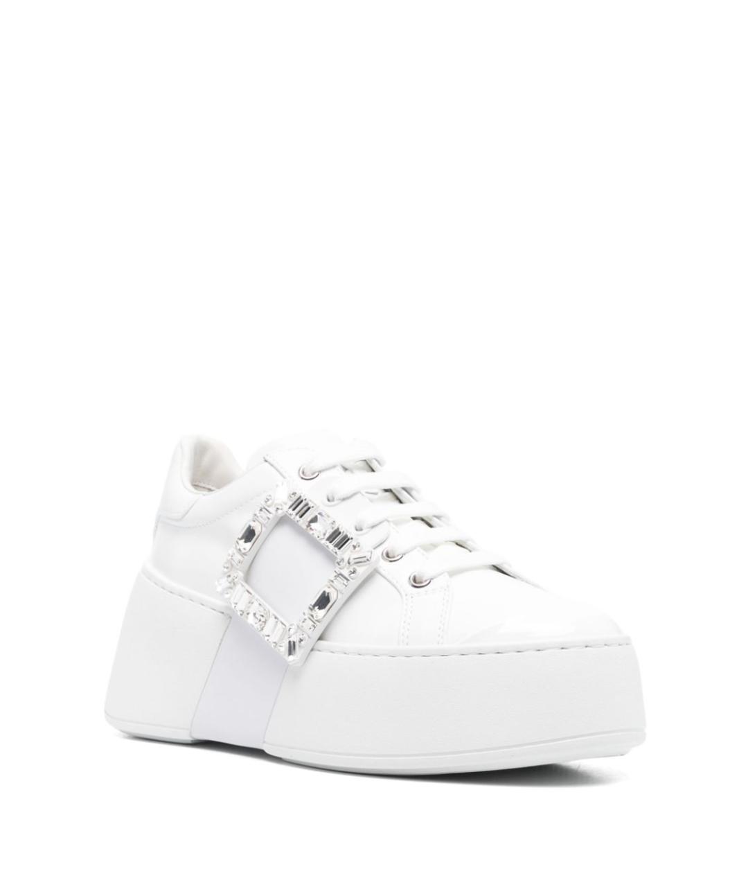 ROGER VIVIER Белые кожаные кроссовки, фото 2