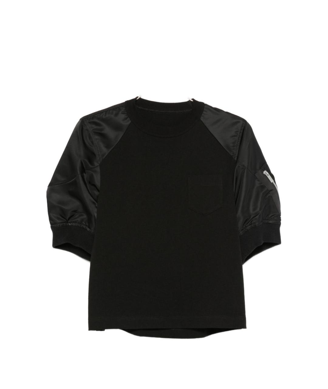 SACAI Черная хлопковая футболка, фото 1