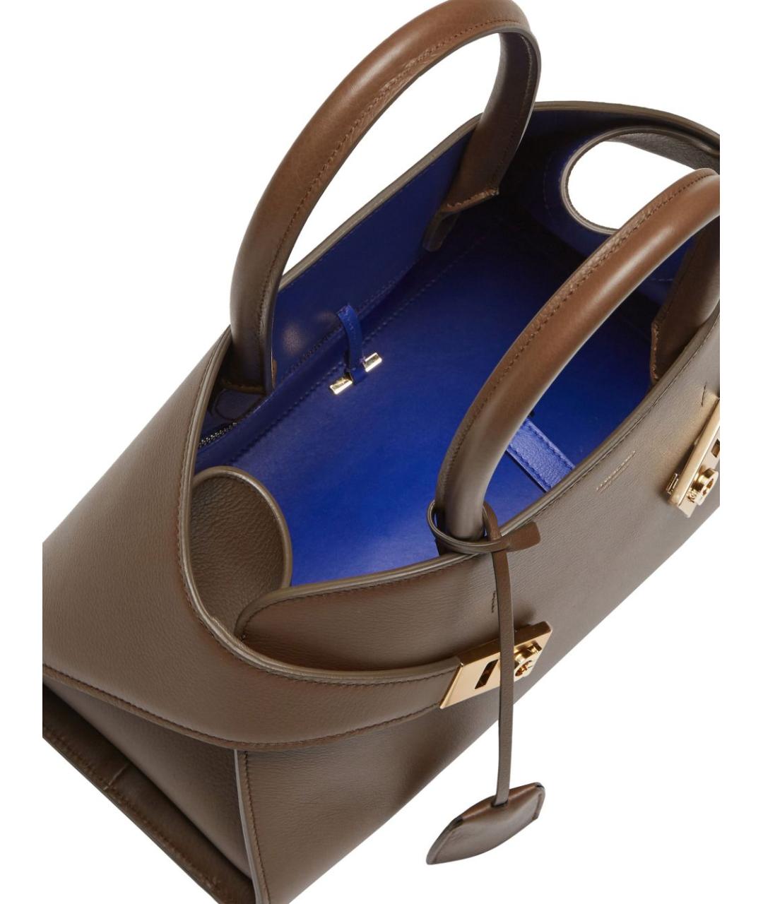FERRAGAMO Коричневая кожаная сумка через плечо, фото 4