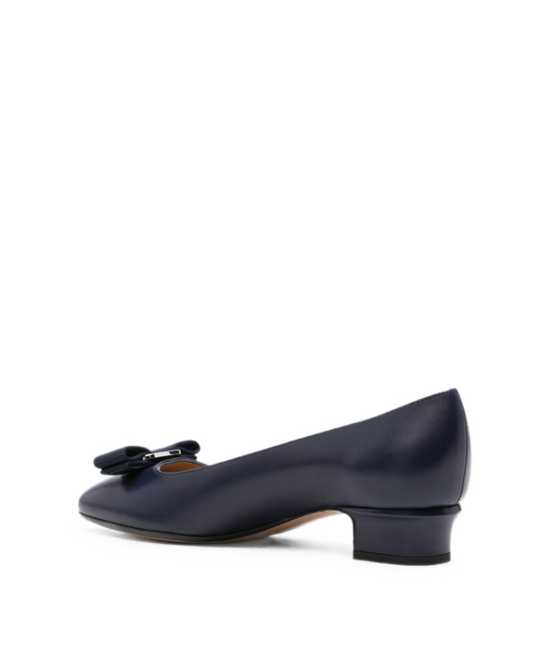 FERRAGAMO Синие кожаные туфли, фото 2
