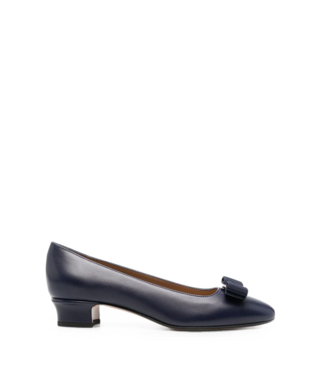 FERRAGAMO Синие кожаные туфли, фото 1