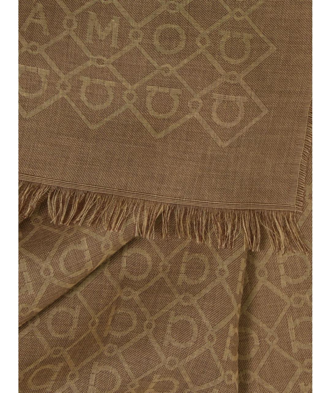 FERRAGAMO Бежевый хлопковый шарф, фото 3