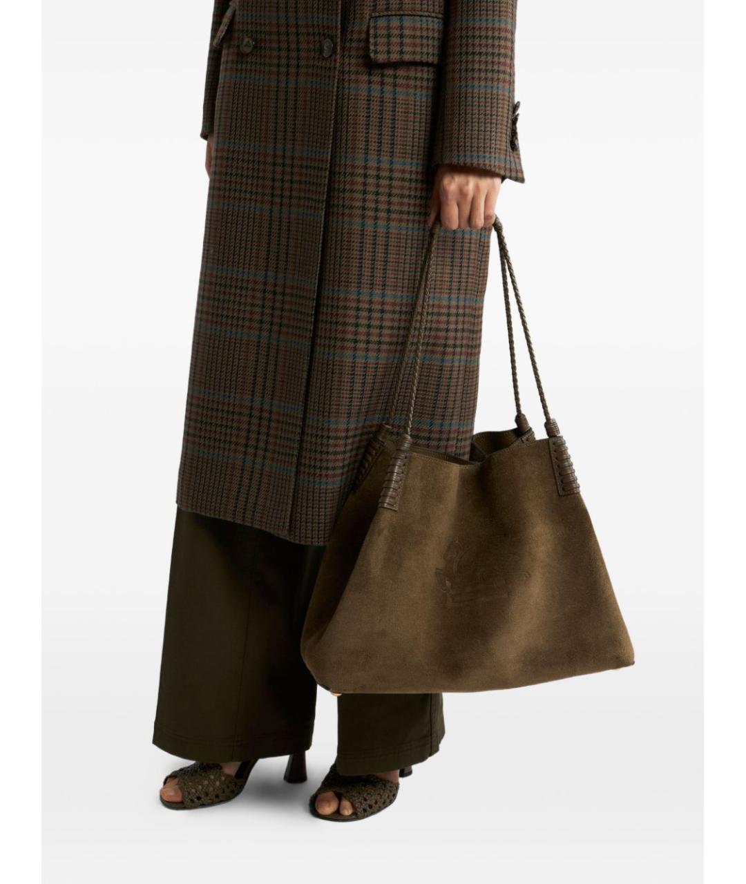 ETRO Коричневая кожаная сумка тоут, фото 2