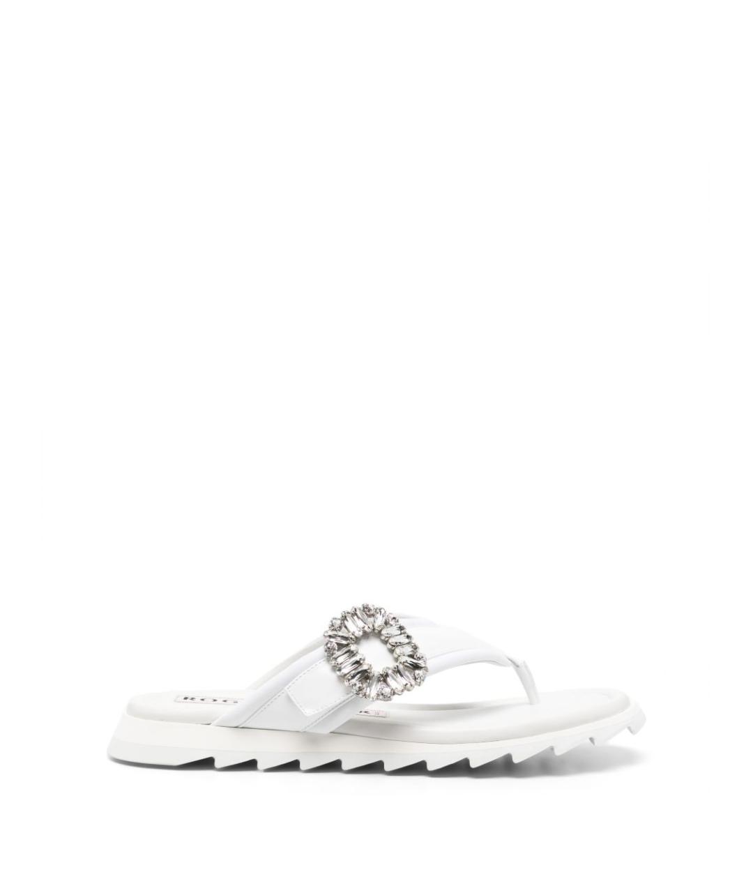 ROGER VIVIER Белые кожаные шлепанцы, фото 1