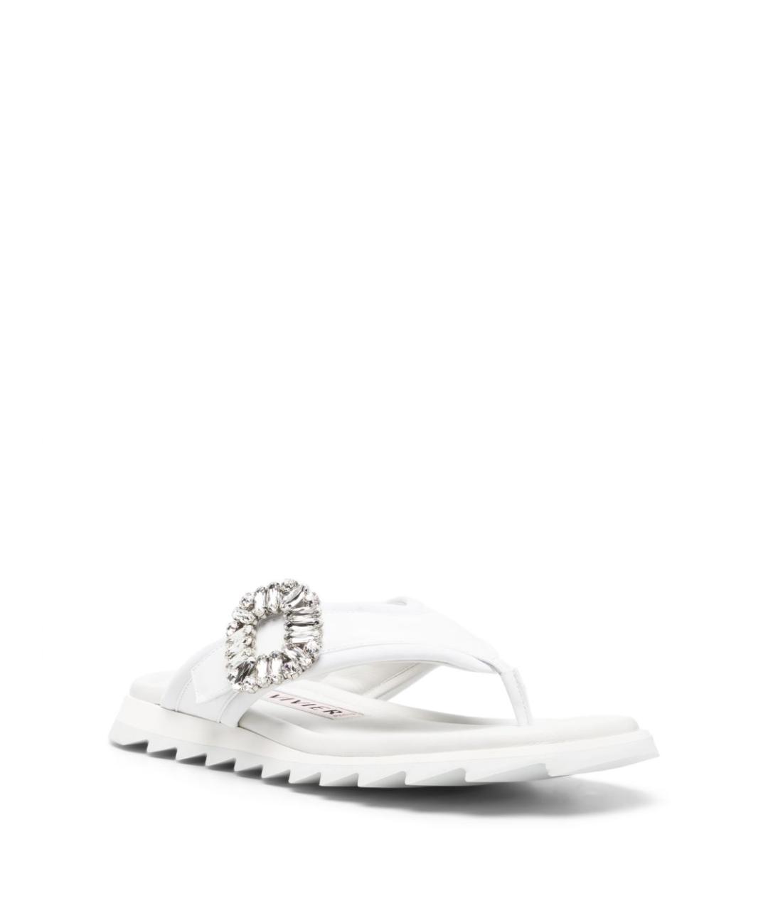 ROGER VIVIER Белые кожаные шлепанцы, фото 2