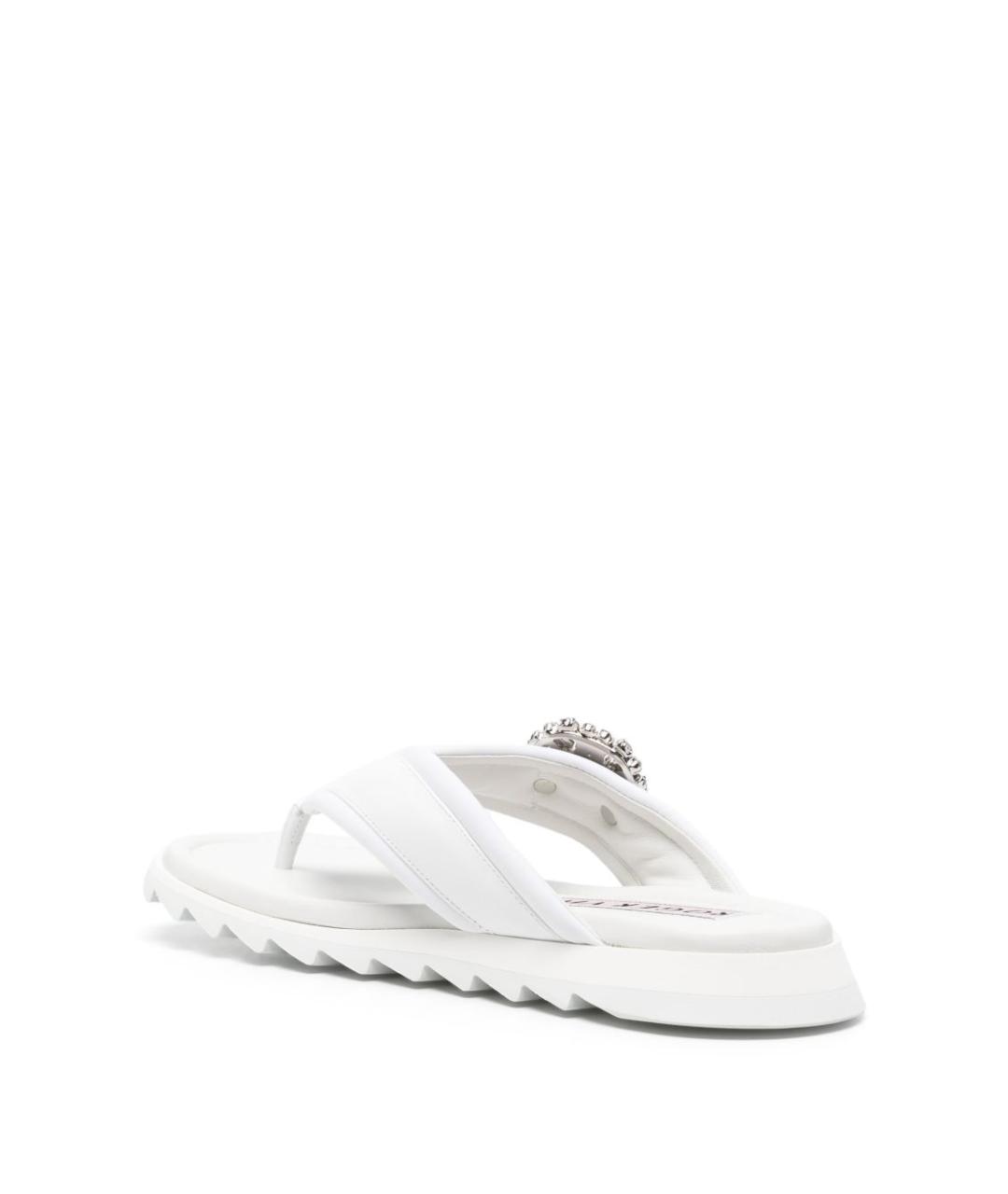 ROGER VIVIER Белые кожаные шлепанцы, фото 3