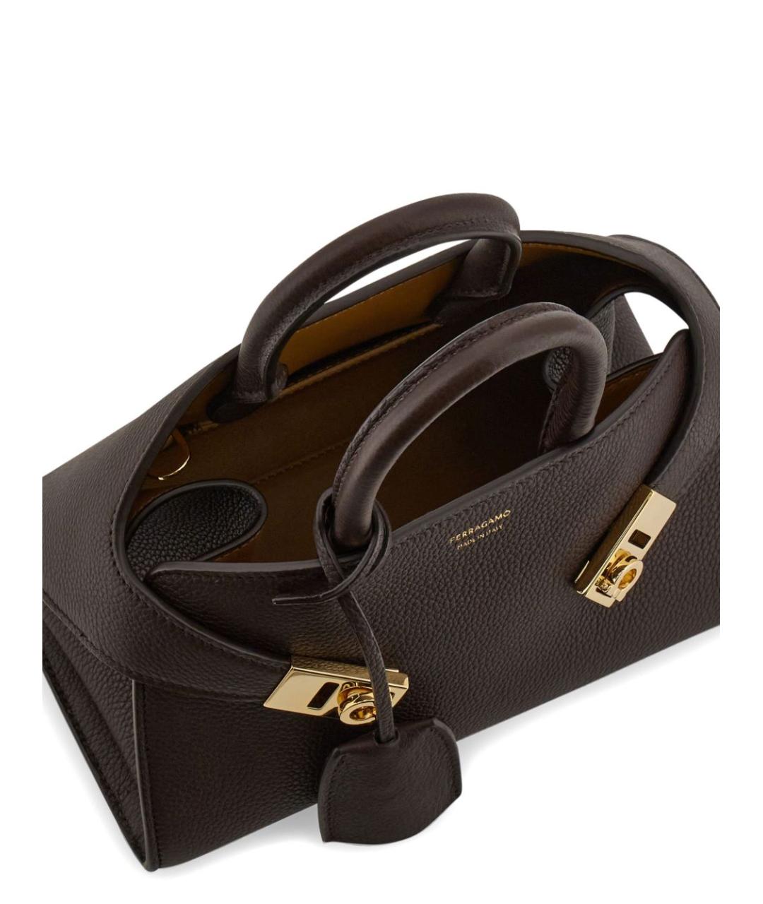 FERRAGAMO Коричневая кожаная сумка тоут, фото 7