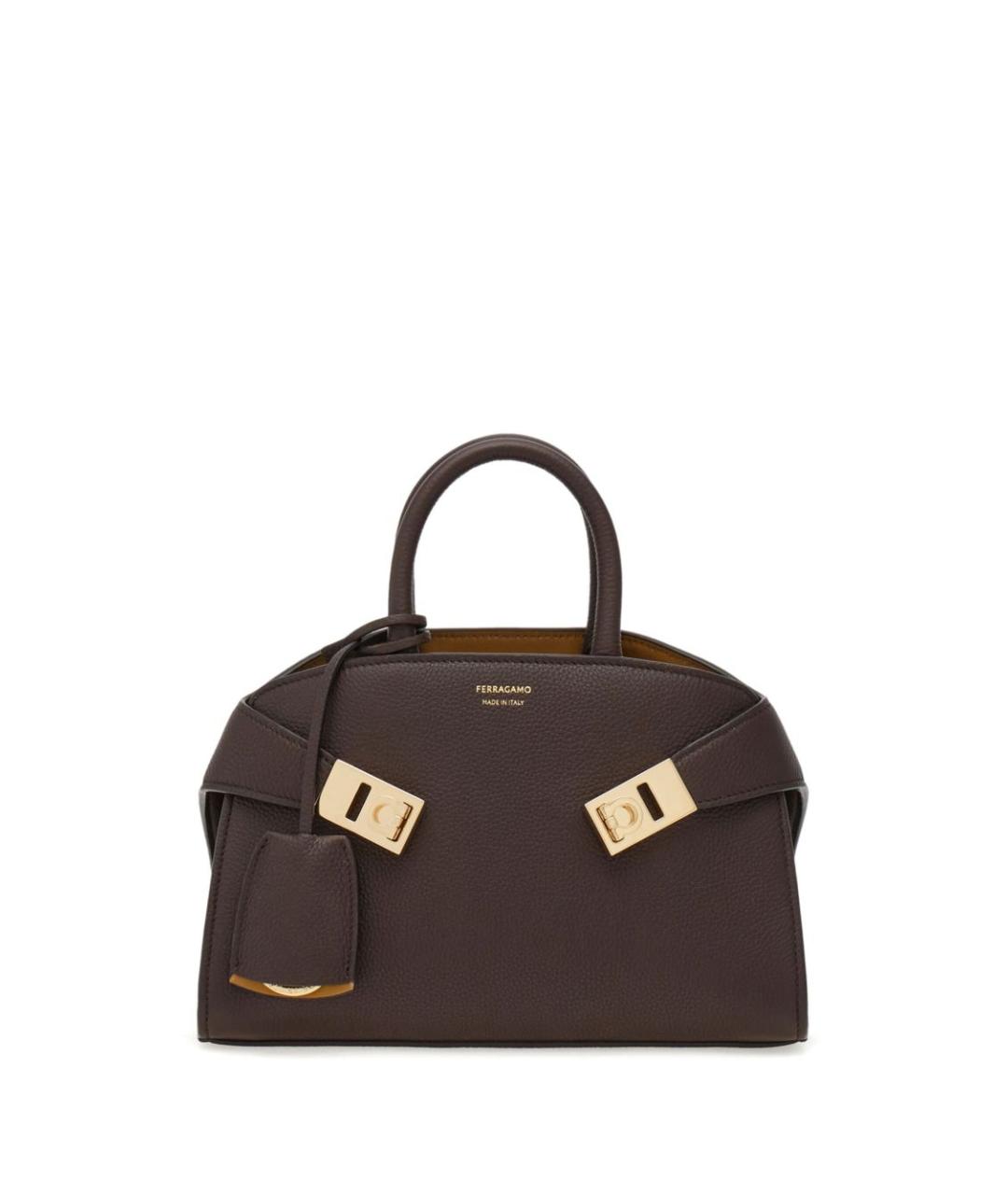 FERRAGAMO Коричневая кожаная сумка тоут, фото 1