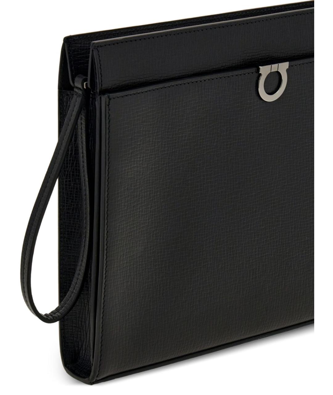 FERRAGAMO Черный кожаный кошелек, фото 6