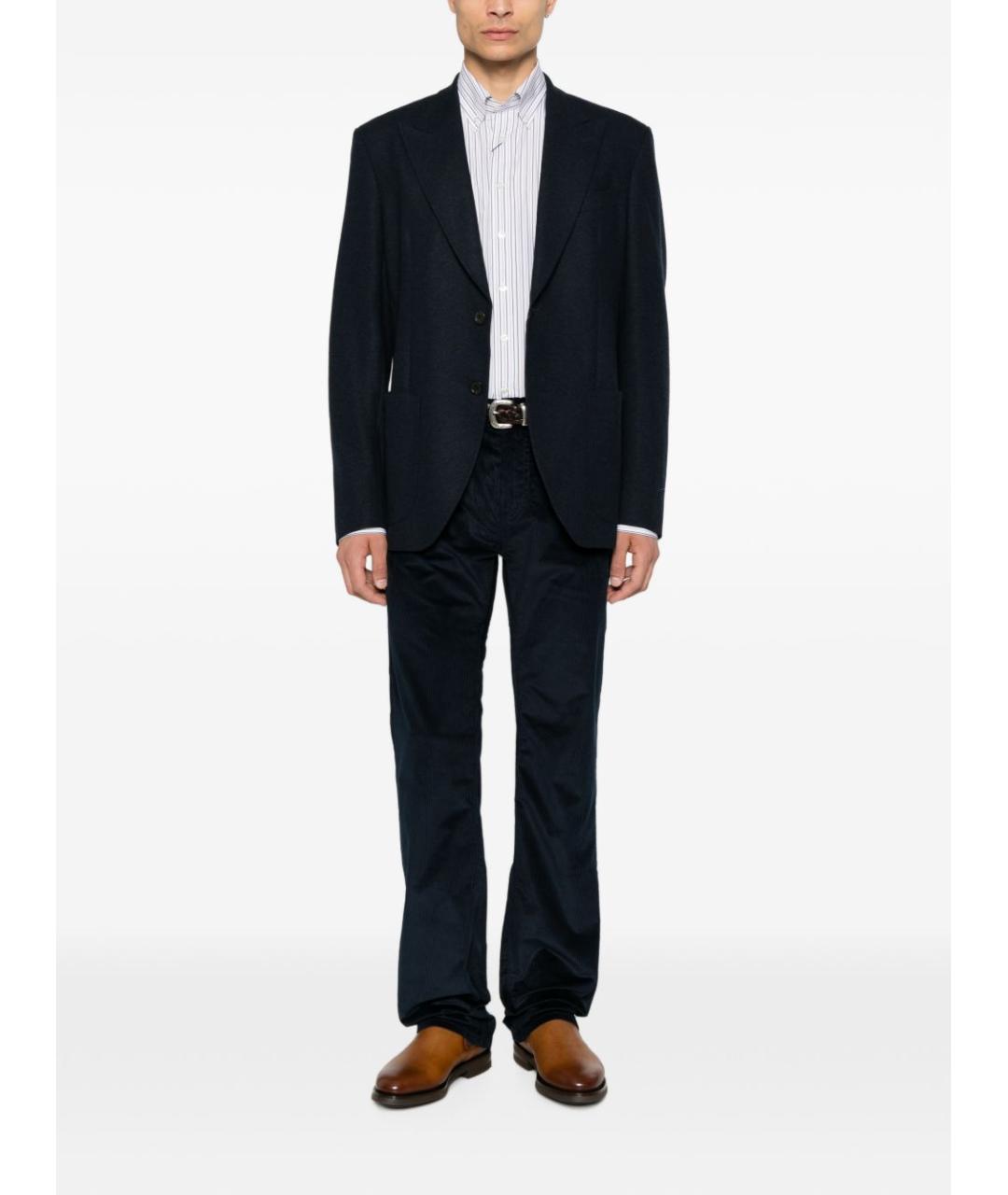 ETRO Синие хлопковые повседневные брюки, фото 6