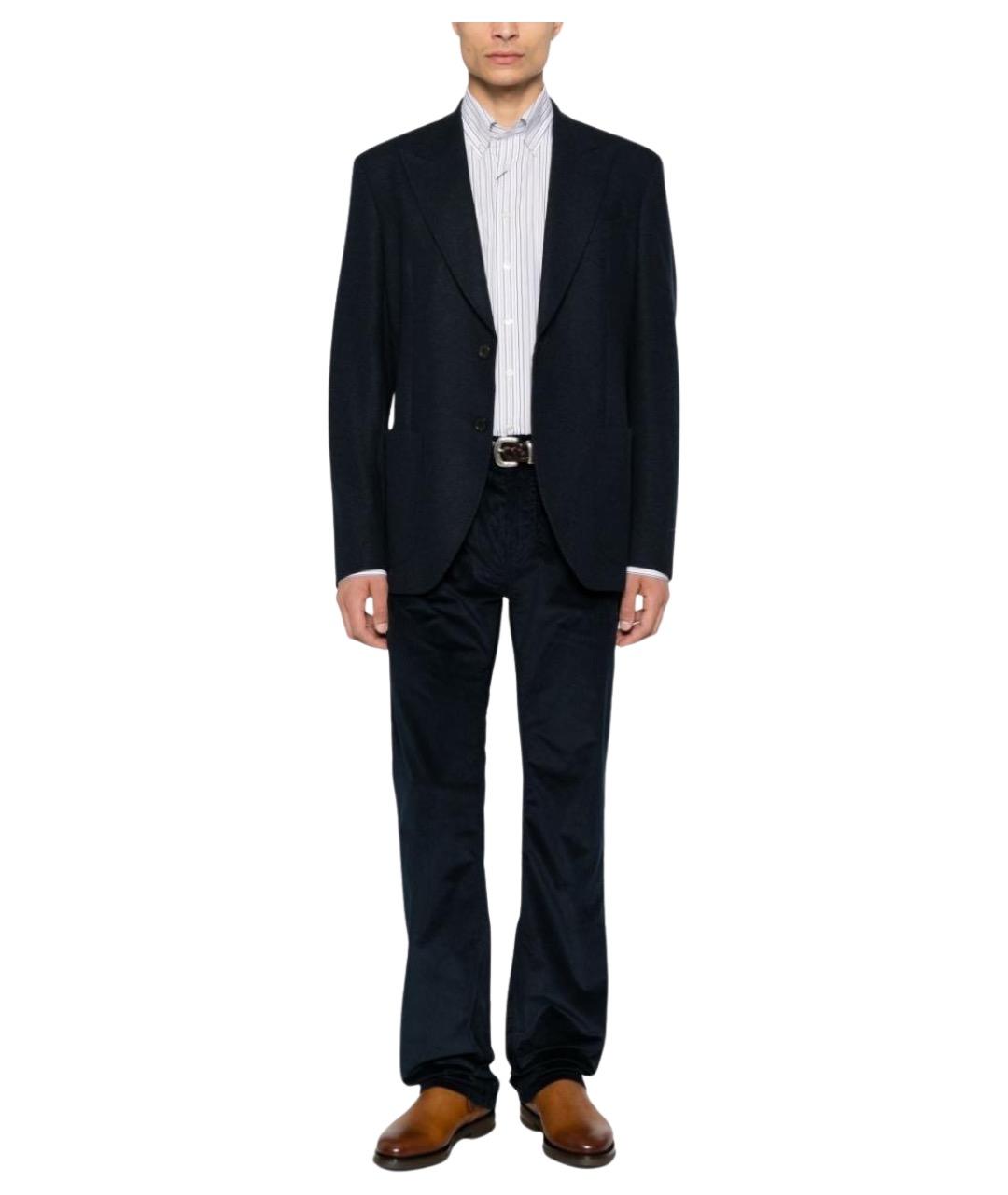 ETRO Синие хлопковые повседневные брюки, фото 1
