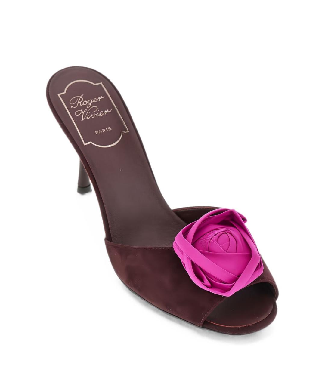 ROGER VIVIER Коричневые замшевые мюли, фото 2