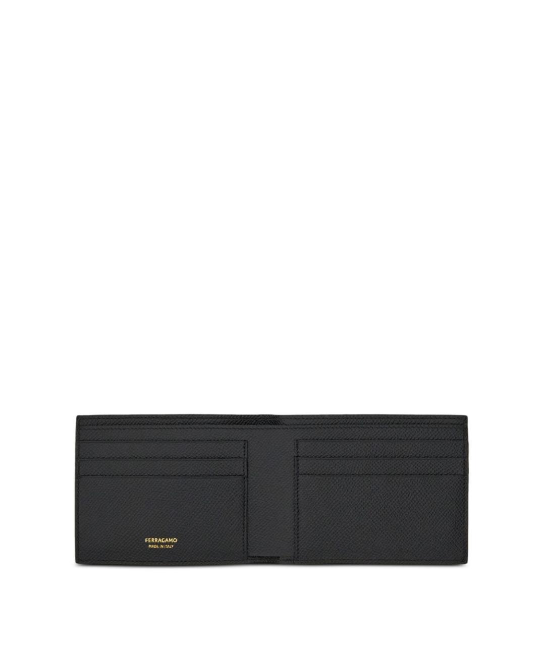 FERRAGAMO Черный кожаный кошелек, фото 5