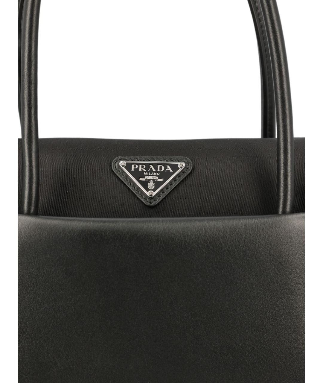 PRADA Черная кожаная сумка тоут, фото 4