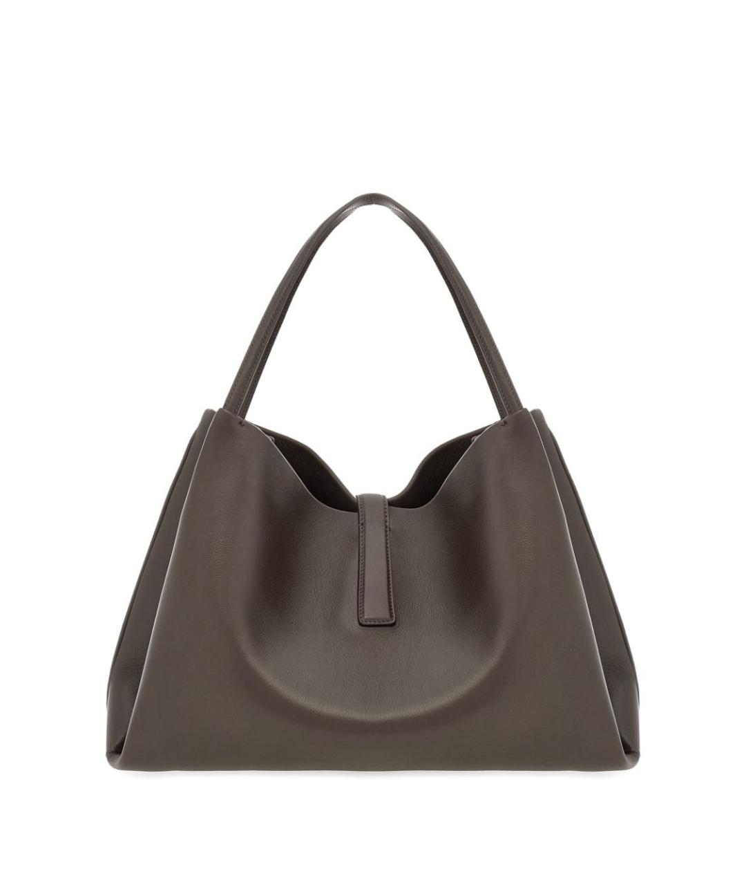 FERRAGAMO Серая кожаная сумка тоут, фото 6