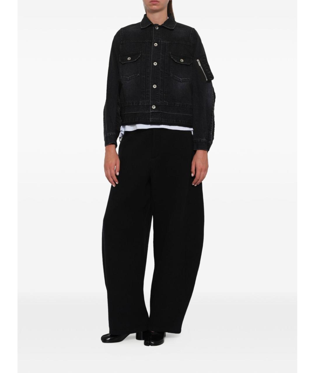 SACAI Черная деним куртка, фото 4