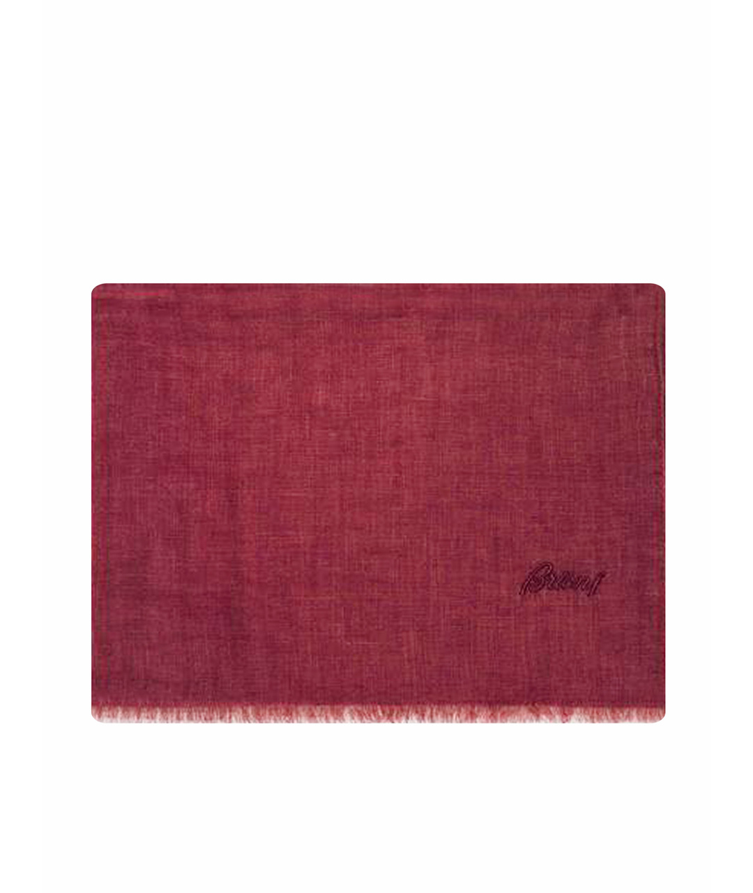 BRIONI Бордовый льняной шарф, фото 1