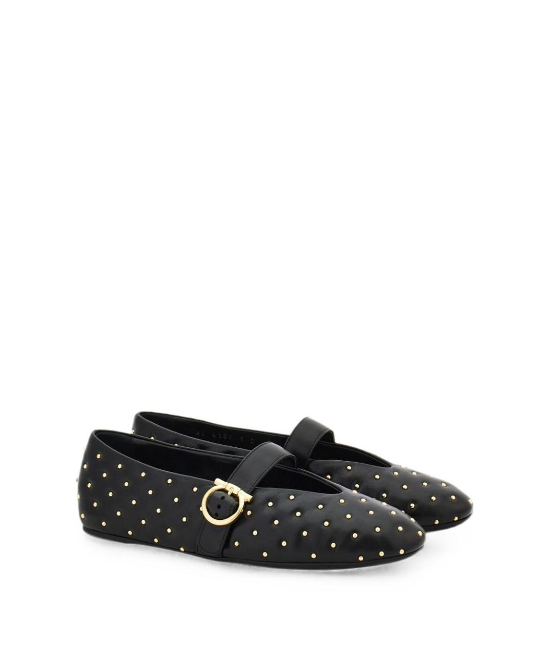 FERRAGAMO Черные балетки, фото 4