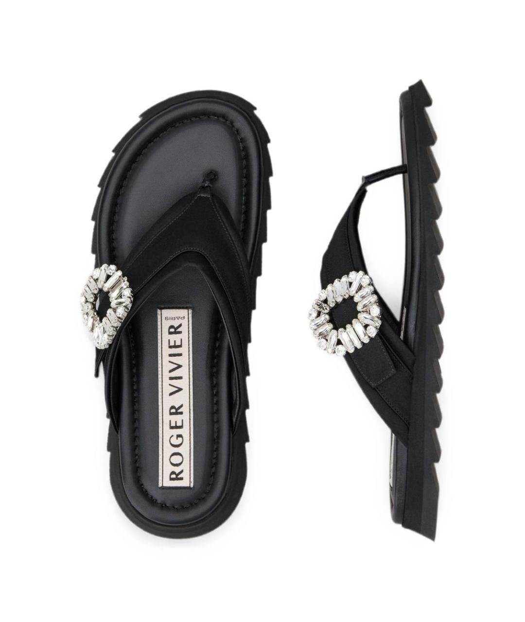 ROGER VIVIER Черные шлепанцы, фото 5