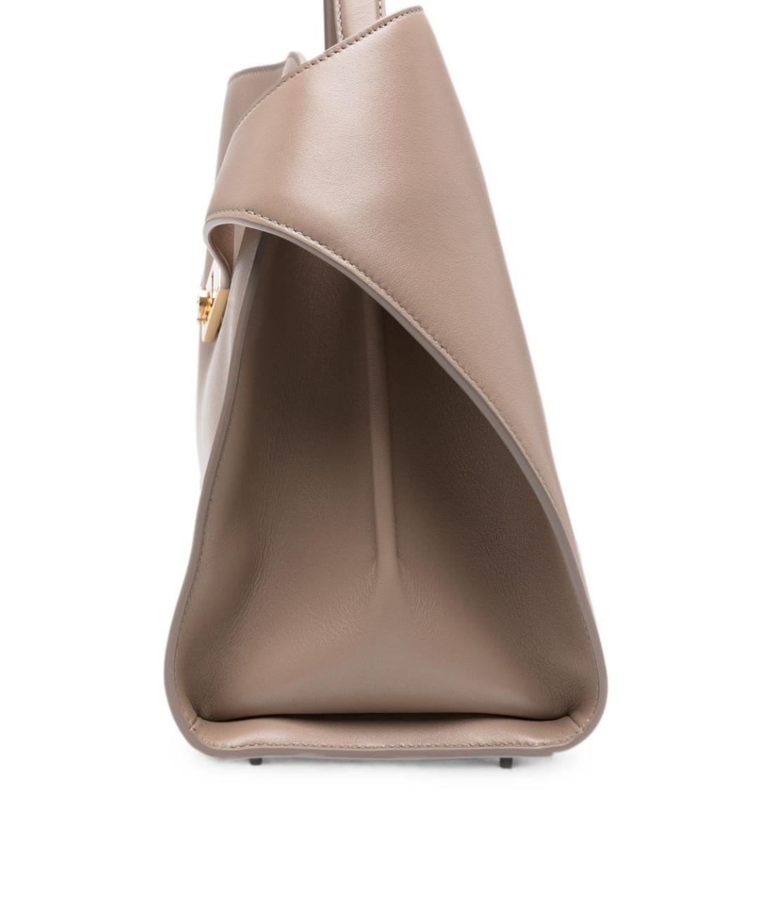 FERRAGAMO Бежевая кожаная сумка тоут, фото 5