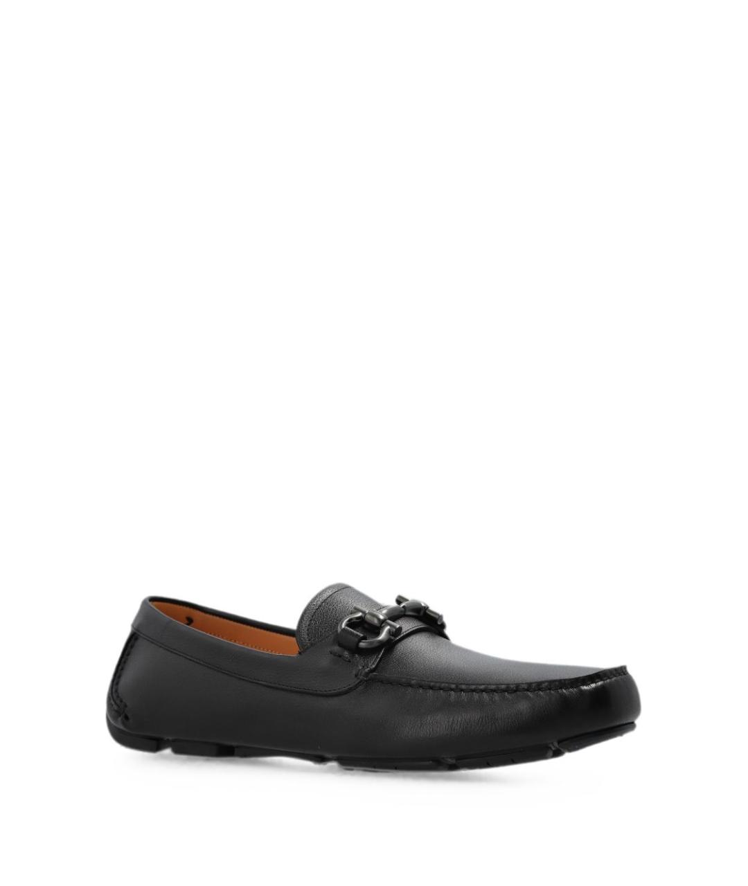 FERRAGAMO Черные кожаные низкие ботинки, фото 2