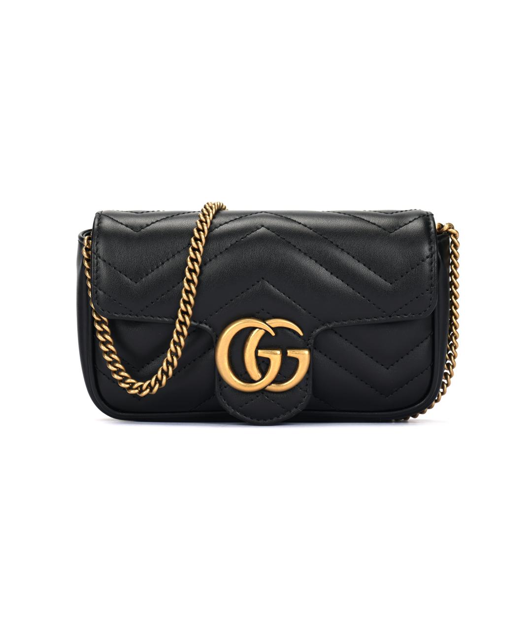 GUCCI Черная кожаная сумка через плечо, фото 1