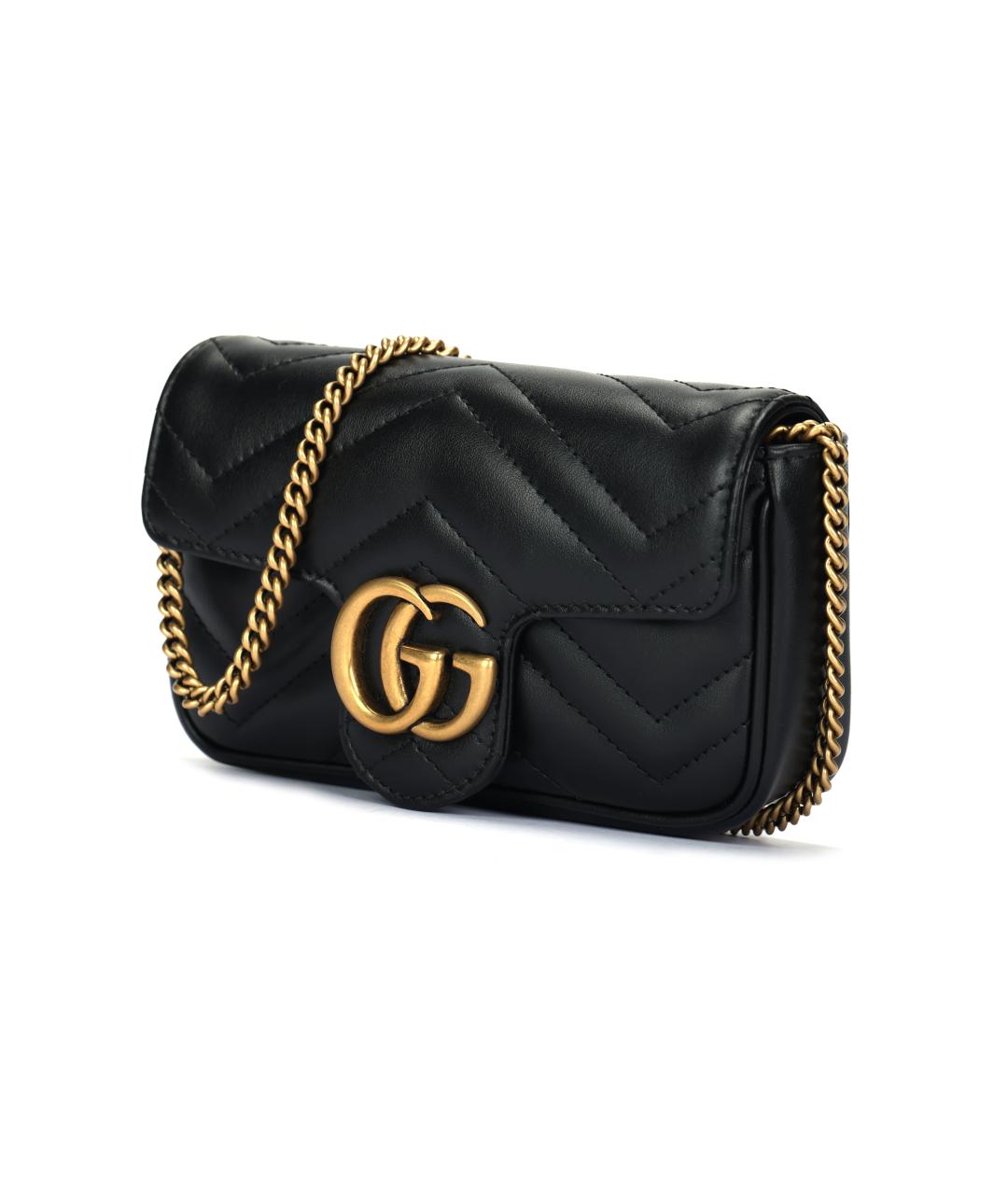 GUCCI Черная кожаная сумка через плечо, фото 2