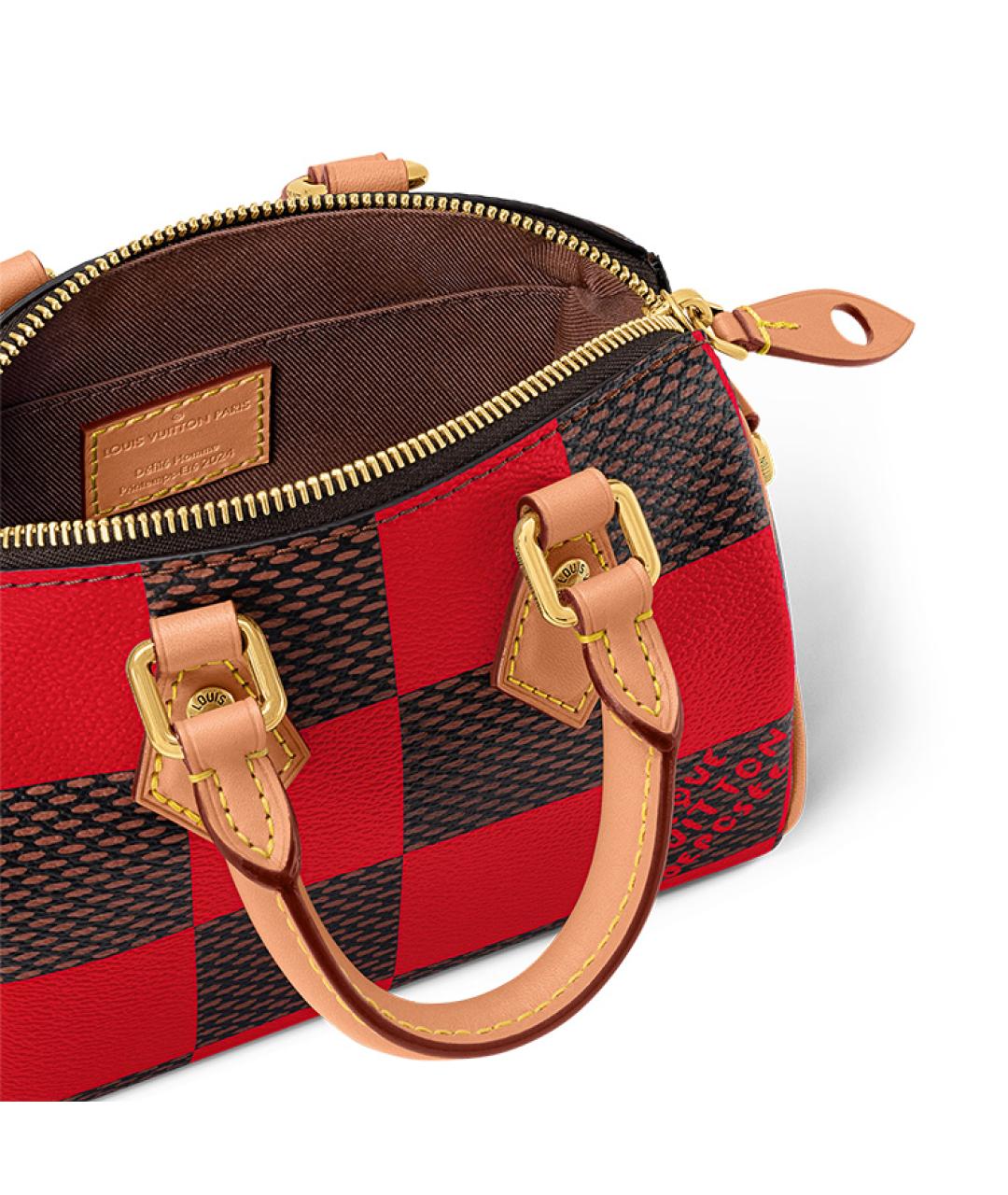 LOUIS VUITTON Красная сумка на плечо из канвы, фото 5