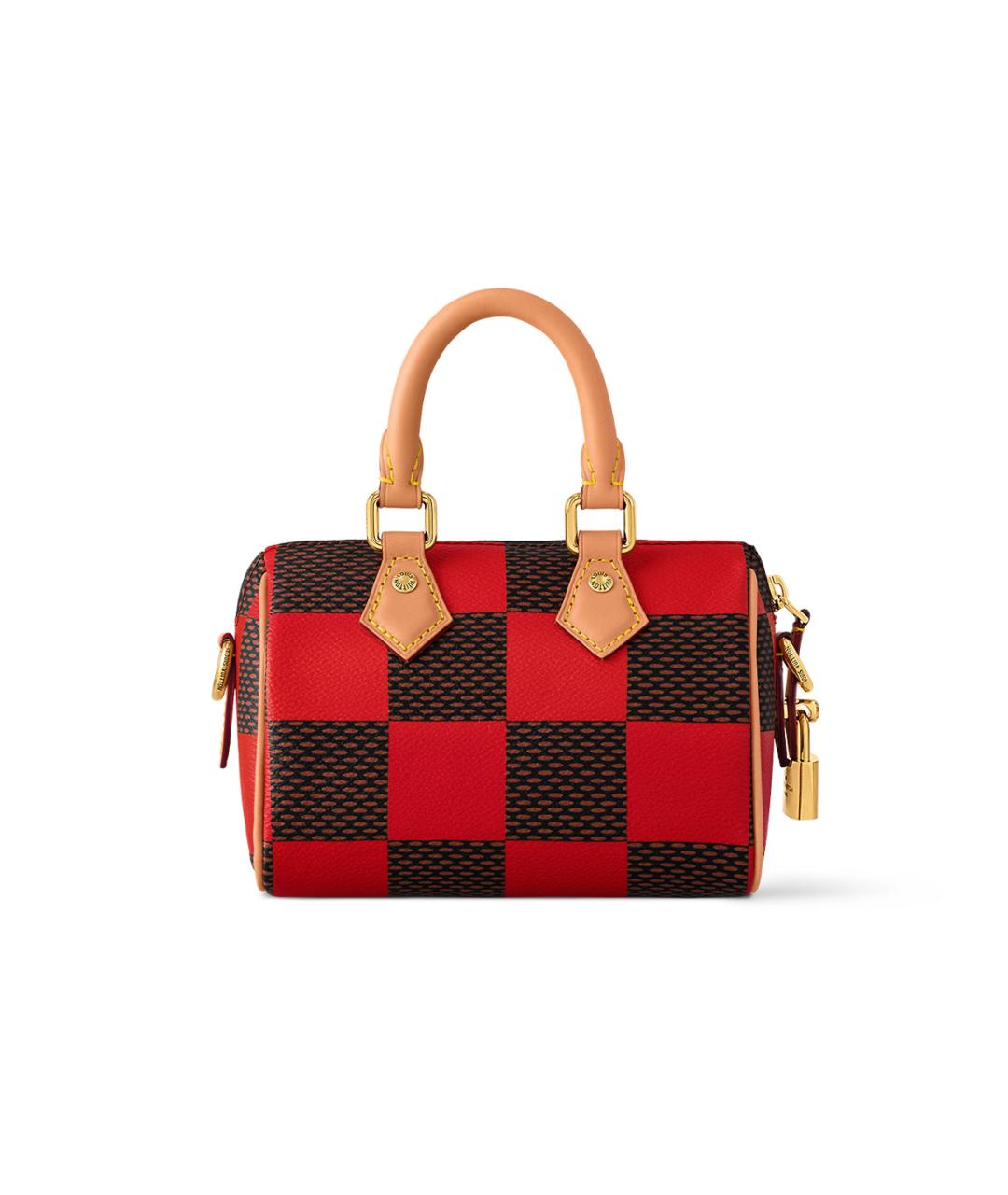 LOUIS VUITTON Красная сумка на плечо из канвы, фото 3