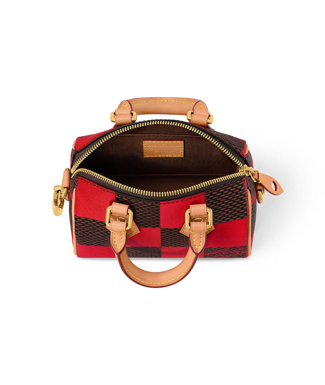 LOUIS VUITTON Красная сумка на плечо из канвы, фото 4
